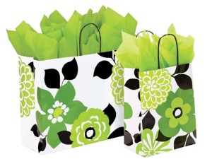 Bold Floral Print Paper Shopping Bags