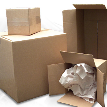Corrugated cardboard shipping boxes