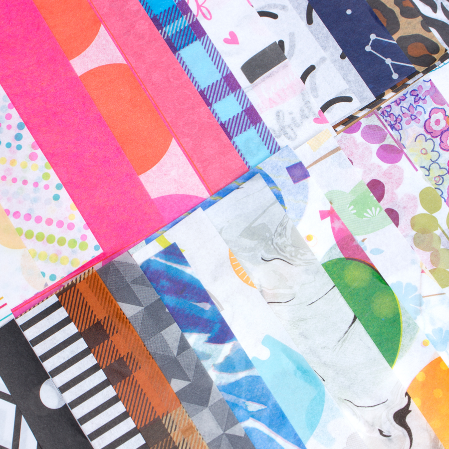 Colorful tissue paper designs