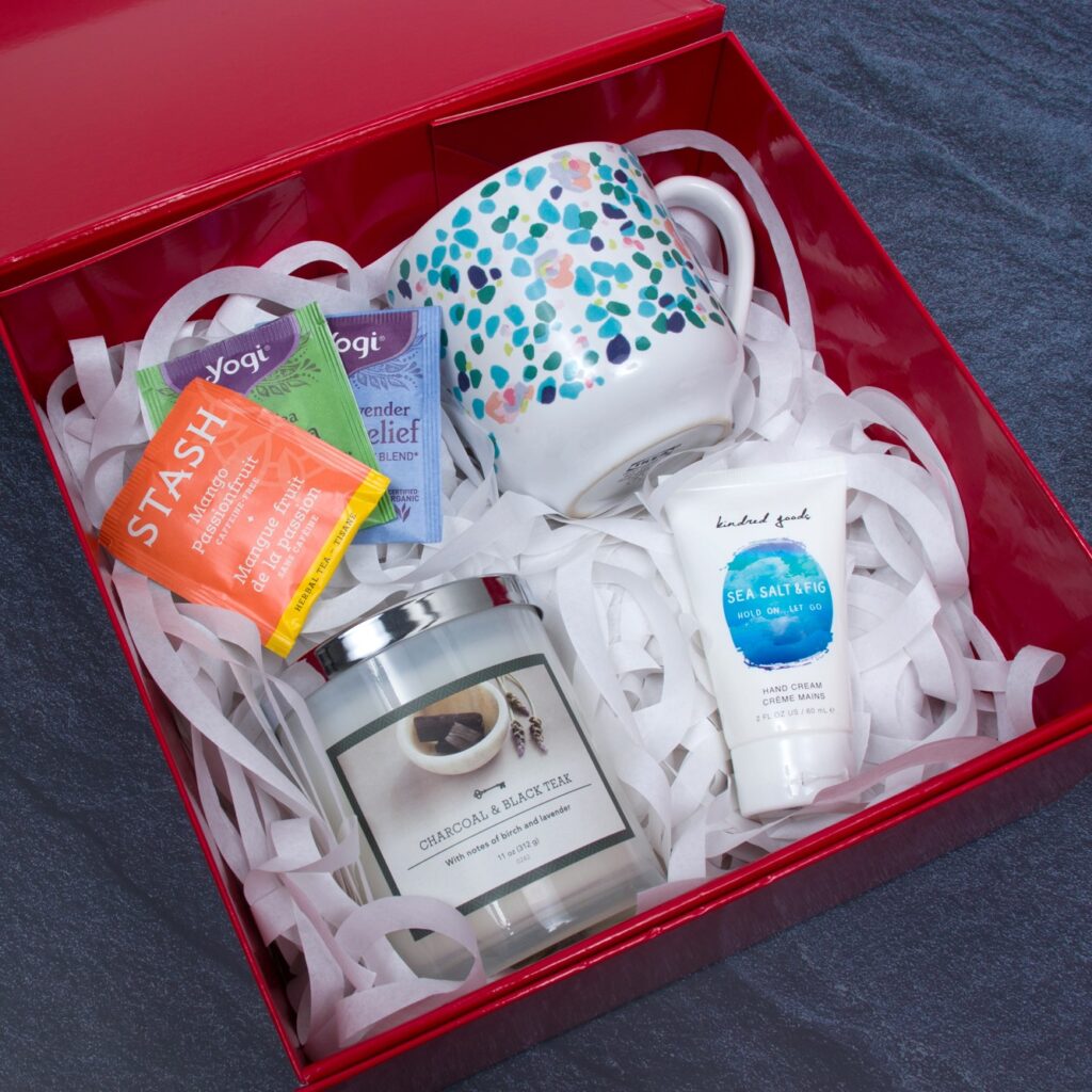 Magnetic gift box with curated gifts